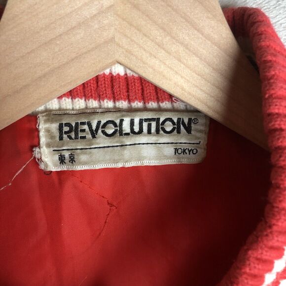 VTG REVOLUTION Turbo‎ Sportswear Varsity Jacket Sz S / M Satin Sleeve 1985 Japan - Picture 3 of 16